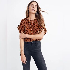 Madewell Velvet Circle Memento Set in Leopard Dot - size S/M NWT